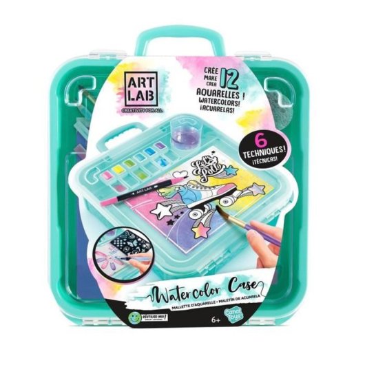 Canal Toys Art Lab Art 012 Maletín De Pinturas Acuarela Infantil Completo (6+): 6 Colores, 2 Pinceles, 3 Plantillas, 12 Hojas Y Guía