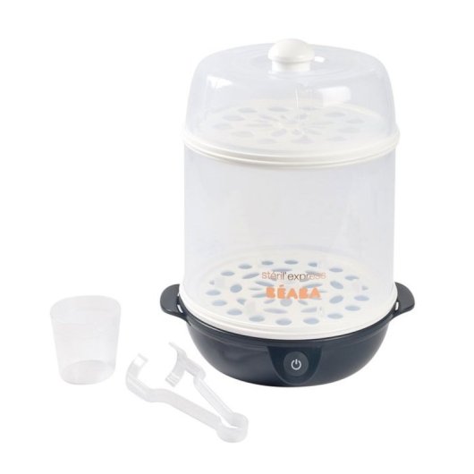Beaba Stéril Express Evolutif 2 En 1 Esterilizador Eléctrico De Vapor, Ciclo 6 Min, Azul Noche, 150 Ml, 2 Modos Maxi Y Mini, Incluye Dosificador Y Pinzas