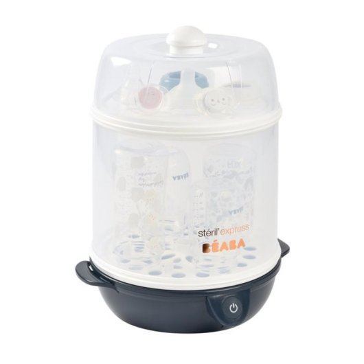 Beaba Stéril Express Evolutif 2 En 1 Esterilizador Eléctrico De Vapor, Ciclo 6 Min, Azul Noche, 150 Ml, 2 Modos Maxi Y Mini, Incluye Dosificador Y Pinzas