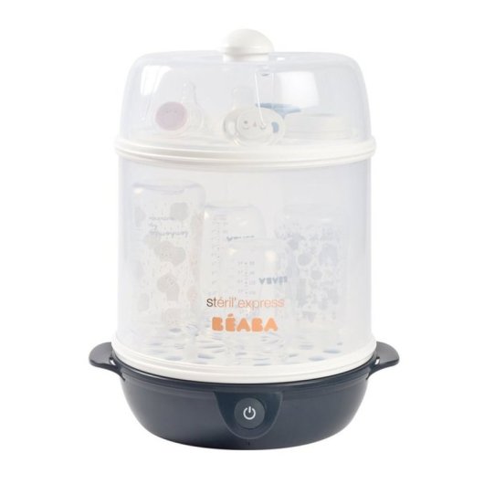 Beaba Stéril Express Evolutif 2 En 1 Esterilizador Eléctrico De Vapor, Ciclo 6 Min, Azul Noche, 150 Ml, 2 Modos Maxi Y Mini, Incluye Dosificador Y Pinzas