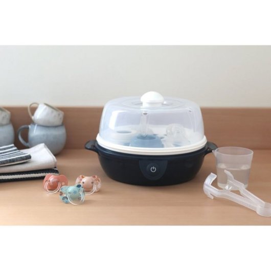 Beaba Stéril Express Evolutif 2 En 1 Esterilizador Eléctrico De Vapor, Ciclo 6 Min, Azul Noche, 150 Ml, 2 Modos Maxi Y Mini, Incluye Dosificador Y Pinzas
