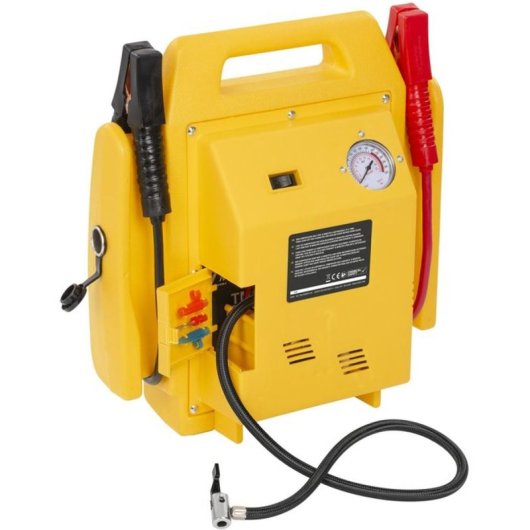 Estação de Energia Powerplus Powx411 4 em 1 7000 mAh 900A 12V Compressor 17 Bar Lanterna