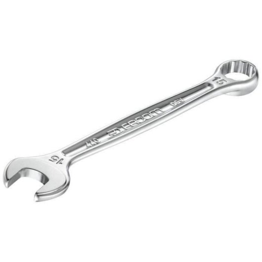 Facom 440.24pb Llave Combinada 24 Mm De Acero Cromado Satinado, Carraca Doble Hex 12 Puntas Ogv®, Ángulo 30°, Perfil I-beam, 267 Mm