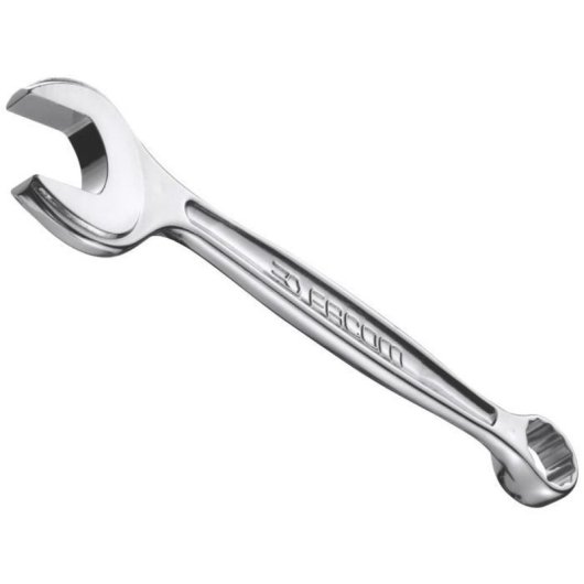 Facom 440.24pb Llave Combinada 24 Mm De Acero Cromado Satinado, Carraca Doble Hex 12 Puntas Ogv®, Ángulo 30°, Perfil I-beam, 267 Mm