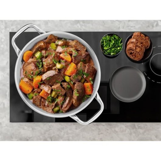 Arthur Martin Cazoleta/marmita De Acero Inoxidable 32 Cm Con Tapa De Vidrio, 12,5 L, Base Inducción, Asas Remachadas Y Graduaciones