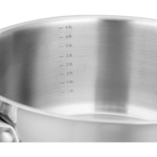 Arthur Martin Cazoleta/marmita De Acero Inoxidable 32 Cm Con Tapa De Vidrio, 12,5 L, Base Inducción, Asas Remachadas Y Graduaciones