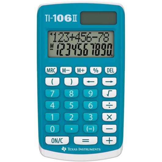 Calcolatrice Texas Instruments TI-106 II Blu 2 Linee Solare/Batteria