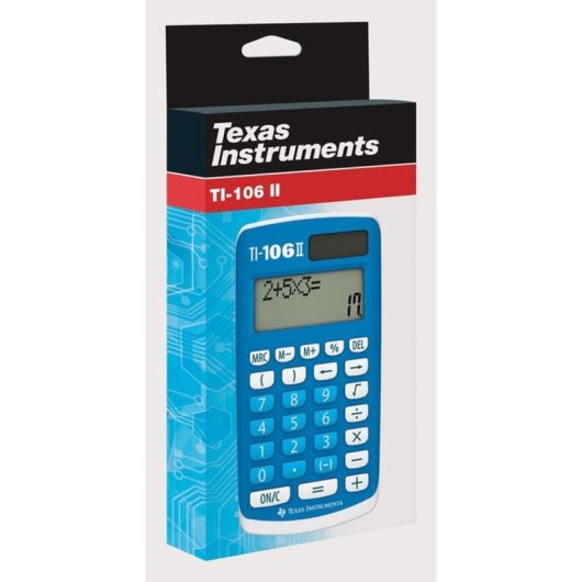 Calcolatrice Texas Instruments TI-106 II Blu 2 Linee Solare/Batteria