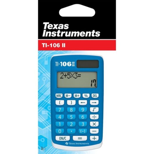 Calcolatrice Texas Instruments TI-106 II Blu 2 Linee Solare/Batteria