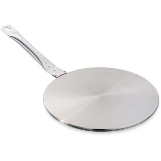 Baumalu Disco Adaptador Para Inducción De Acero Inoxidable Ø 26 Cm, Difusor Y Relé Térmico Para Usar Utensilios No Aptos, Asa Fija Ergonómica, Apto Lavavajillas