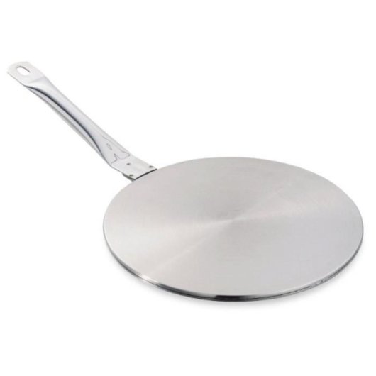 Baumalu Disco Adaptador Para Inducción De Acero Inoxidable Ø 26 Cm, Difusor Y Relé Térmico Para Usar Utensilios No Aptos, Asa Fija Ergonómica, Apto Lavavajillas