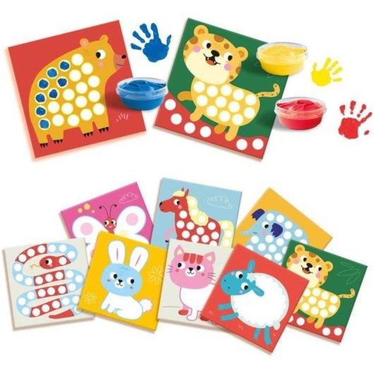 Ses Creative My First Finger Paint Set De Pintura De Dedos Multicolor (3 Botes Y 10 Láminas De Animales) Desde 12 Meses