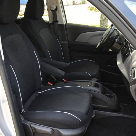 Kit Fundas Asiento Xlc/xl Cover Universal 5 Piezas Negro Con Acolchado Gris, Airbag E Isofix Compatible Para Monovolúmenes