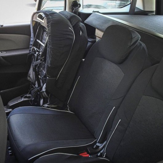 Kit Fundas Asiento Xlc/xl Cover Universal 5 Piezas Negro Con Acolchado Gris, Airbag E Isofix Compatible Para Monovolúmenes