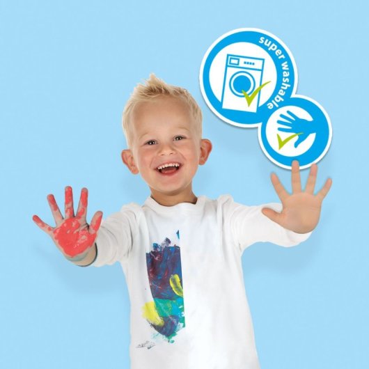 Ses Creative My First Kit De Pintura De Dedos Con Delantal, 4 Colores Lavables Y Hoja De Papel Enrollable, Desde 24 Meses, Unisex