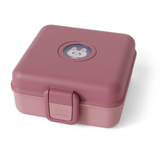Monbento Snacky Ccon Caja Para Sándwich Infantil 850 Ml Rosa Blush Con Cubiertos Integrados