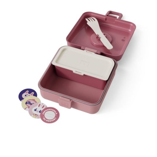 Monbento Snacky Ccon Caja Para Sándwich Infantil 850 Ml Rosa Blush Con Cubiertos Integrados