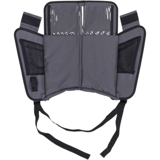 Tineo Bandeja De Actividades Para Coche (tamaño Pequeño), Gris, Plegable, Base Acolchada Y Laterales Elevados, Soporte Para Tablet/libro Y Bolsillos Laterales, Sujeción Con Correas Ajustables