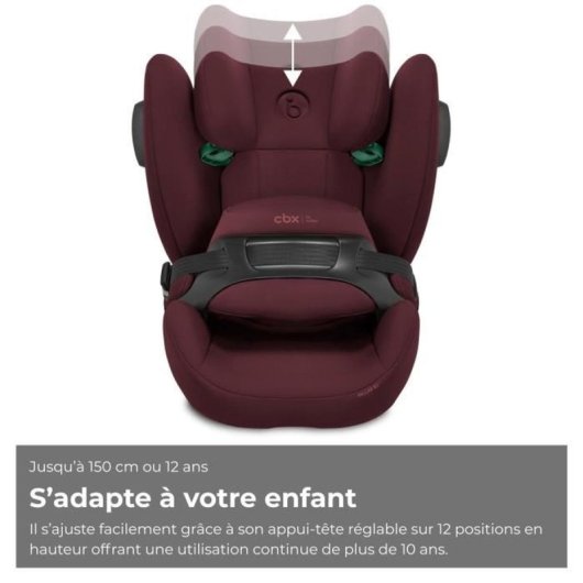 Cybex Pallas B3 I-size Silla De Coche Convertible Con Escudo De Impacto, Rumba Red, Isofix, Protección L.s.p. Plus Y Respaldo Reclinable, Para 76–150 Cm (grupo 1/2/3)
