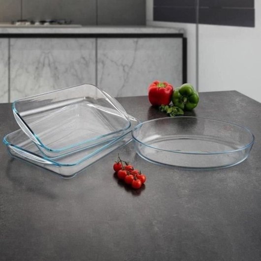 Pyrex Fuente De Lasaña De Vidrio Borosilicato 34 X 23 Cm, Transparente, Apta Horno/microondas/congelador/lavavajillas, Resistente A Choques Térmicos Y Rayaduras, 2,7 L