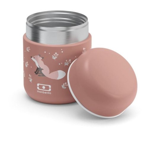 Monbento Mb Capsule Fox Canelle 280 Ml Fiambrera Isotérmica Acero Inox 18/8 Tapa Hermética De Rosca Sin Bpa Apt. Microondas