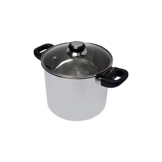 Baumalu Sartén/tratiteur De Inox Con Tapa De Vidrio 24 Cm, Asa De Baquelita Resistente Al Calor, Agujero De Vapor Y Acabado Espejo, Compatible Con Inducción
