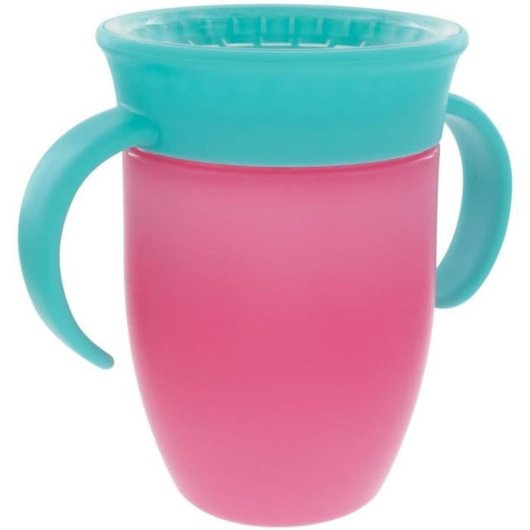 Nuby Vaso De Entrenamiento 360° Antifugas Sin Derrames Pack De 2, 210 Ml, Con Asas Ergonómicas, Apto Desde 6 Meses, Multicolor