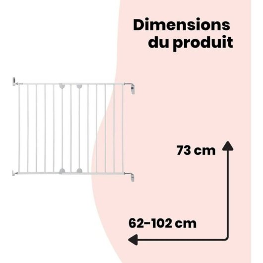 Safety 1st Wall-fix Extending Barrera De Seguridad Metálica De Fijación A Pared 62–102 Cm Blanca, Portillón Para Puertas Y Escaleras, Apertura De Una Mano En 1930:2011