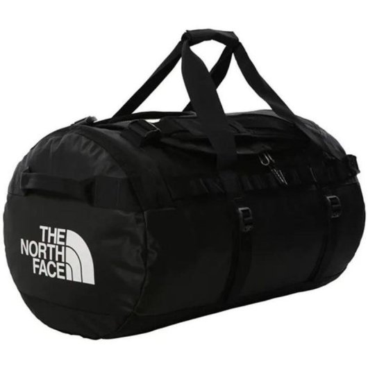 The North Face Base Camp Duffel M 71l Negro/blanco, Bolsa De Viaje Y Multisport Con Poliéster Reciclado 1000d Y Asas Acolchadas, Correas De Compresión Y Compartimento Separado