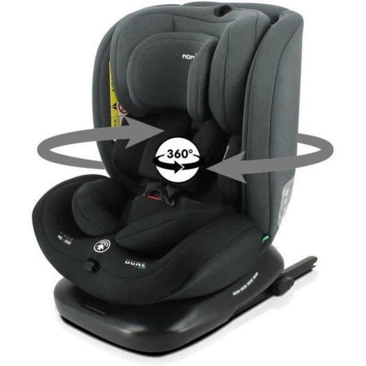 Nania Dune I-size Asiento Coche 360° Giratorio Isofix + Top Tether 40-150 Cm (0-12 Años) Reclinable, Arnés 5 Puntos, Protección Lateral, Multicolor