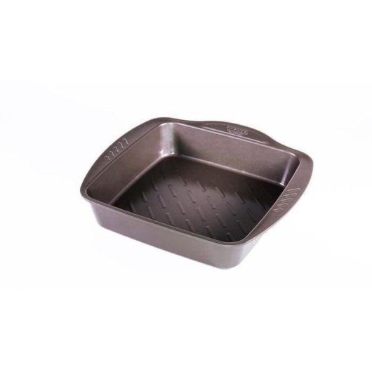 Pyrex Asimetria Fuente Para Horno Cuadrada 24 X 24 X 6 Cm, Metal Antiadherente Gris, Interior Texturizado, Asas Xl Ergonómicas, Apta Horno Hasta 230°c Y Lavavajillas