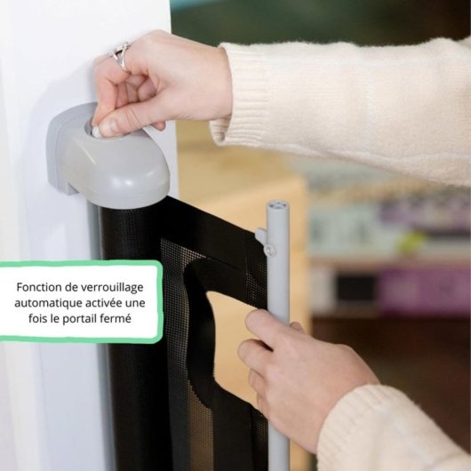 Barrière de Sécurité Ingenuity Thruway 52w Rétractable Auto-Fermeture 132 cm Noir