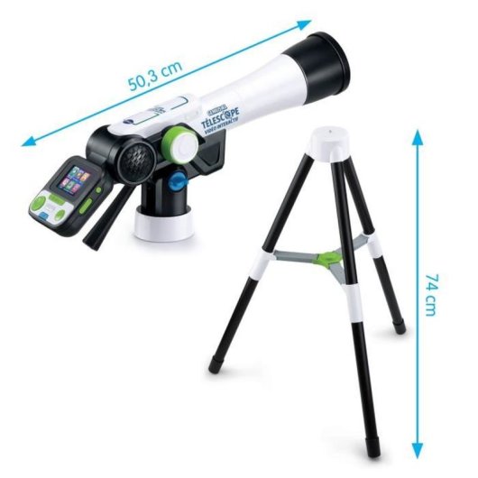 Vtech Genius Xl Telescopio Digital Interactivo Con Cámara Y Pantalla Color De 2,4", 110x Zoom, Microsd, Contenido Nasa Y Trípode Ajustable 74 Cm