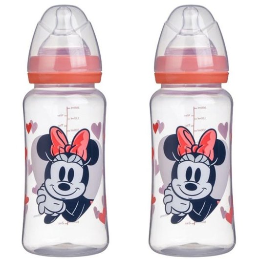 Disney Baby Minnie Collector Pack — Pack De 2 Biberones 360 Ml Anti-cólicos Con Tetina De Silicona Y Sistema Ajustable