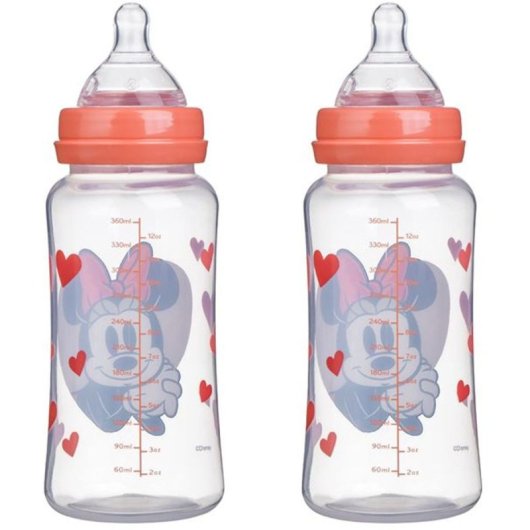 Disney Baby Minnie Collector Pack — Pack De 2 Biberones 360 Ml Anti-cólicos Con Tetina De Silicona Y Sistema Ajustable