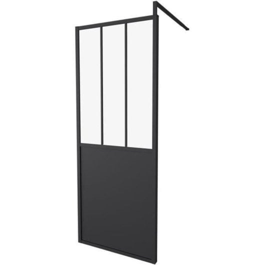 Pannello Doccia Fisso Gelco Industriale 80x200 cm Nero Vetro 5 mm