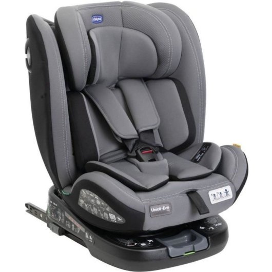 Chicco Unico Evo Silla Coche Convertible I-size 360° 40-150 Cm Gris/negro Con Isofix Y Top Tether, 5 Reclinaciones Y Reductor Recién Nacido