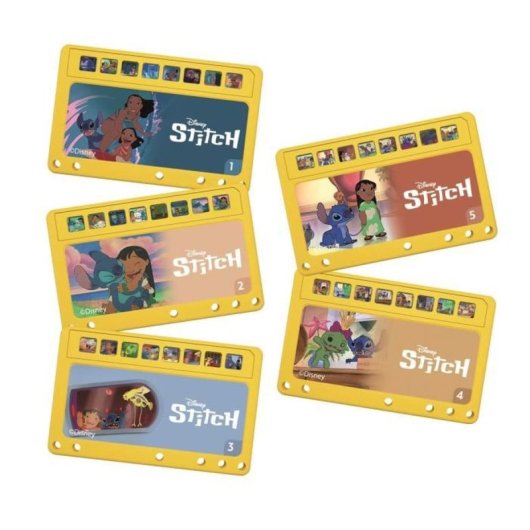 Clementoni Stitch Story Cards — Pack 5 Cartuchos De Historias Ilustradas Para Disney Plus Proyector & Storyteller 2.0 (solo Proyector Disney), +3 Años
