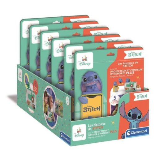 Clementoni Stitch Story Cards — Pack 5 Cartuchos De Historias Ilustradas Para Disney Plus Proyector & Storyteller 2.0 (solo Proyector Disney), +3 Años