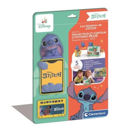 Clementoni Stitch Story Cards — Pack 5 Cartuchos De Historias Ilustradas Para Disney Plus Proyector & Storyteller 2.0 (solo Proyector Disney), +3 Años
