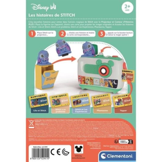 Clementoni Stitch Story Cards — Pack 5 Cartuchos De Historias Ilustradas Para Disney Plus Proyector & Storyteller 2.0 (solo Proyector Disney), +3 Años