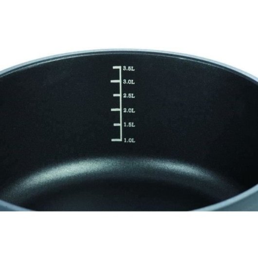 Gsw Silcoguss Cazo De 28 Cm De Aluminio Fundido Antiadherente Sin Ptfe, Apto Inducción, 7 L, Marcas Interiores, Asas Con Silicona, Tapa De Vidrio Con Salida De Vapor, 2 Piezas