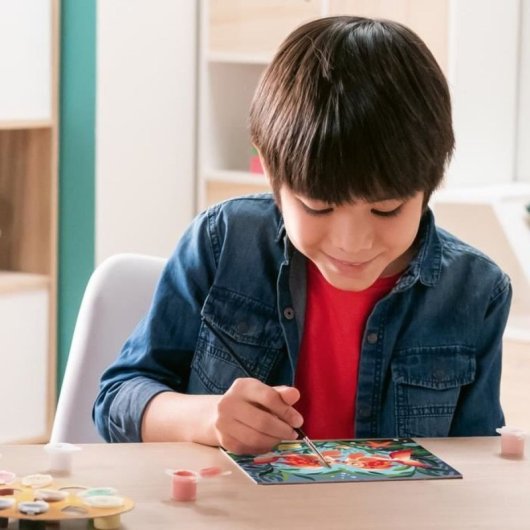 Ravensburger Kit Pintura Por Números “bisous De Poissons” Para Niños, 31x21 Cm, Acrílicos Al Agua, Pincel Y Marco, Recomendado A Partir De 7 Años