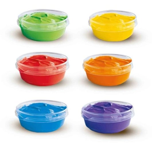 Set De Pintura De Dedos Ses Creative Con 6 Colores Lavables, 6 Botes Individuales De 45 Ml, Textura Cremosa E Intensidad De Color, Tapas Transparentes