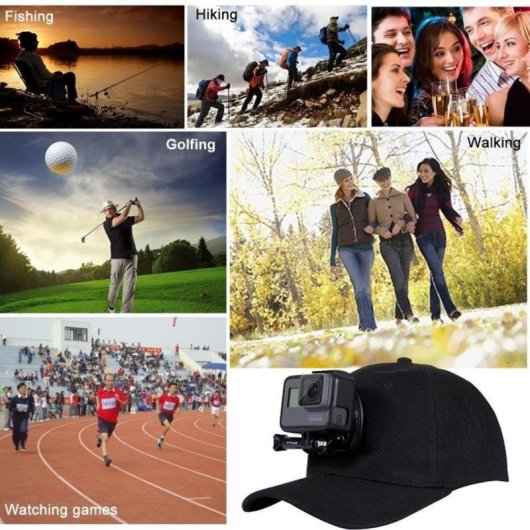 Gorra Puluz PU195 con soporte para cámara deportiva DJI, GoPro, Insta360