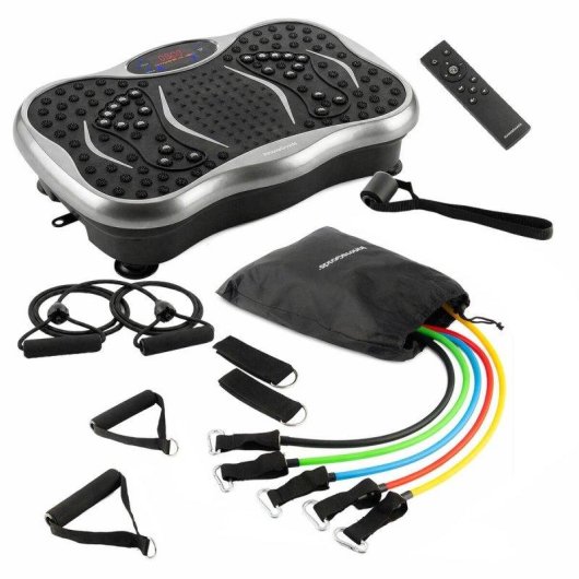 Pack Piattaforma Vibratoria Innovagoods con Altoparlante, Telecomando e Bande di Resistenza