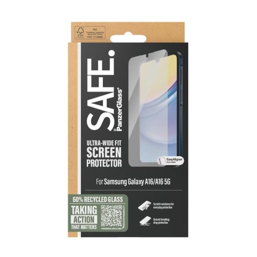 Protector de pantalla PanzerGlass SAFE Samsung Galaxy A16 | A16 5G Ultra-Wide Fit