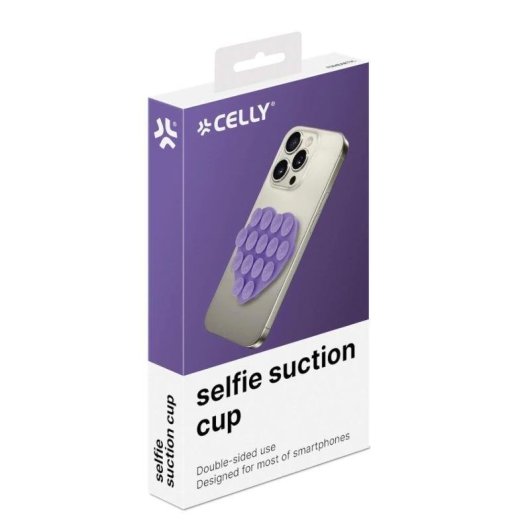 Soporte con ventosa Celly FIXHEART Violeta Silicona Universal