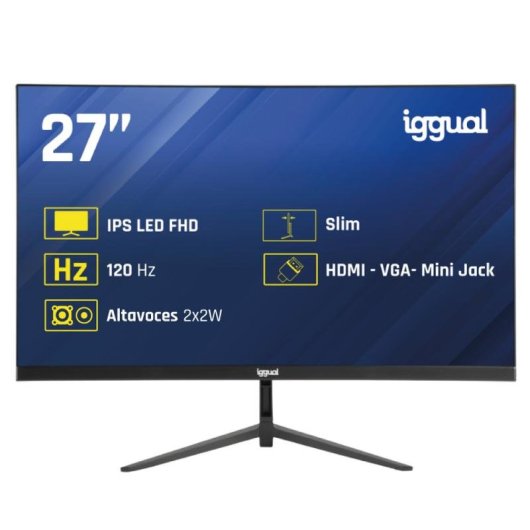 Monitor IGGUAL ML27SMM 27" FullHD 120Hz IPS Altavoces Frameless VESA