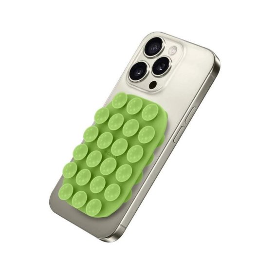 Supporto a ventosa Celly FIXSQUARE Verde Silicone Universale